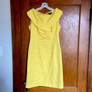 Tahari by Arthur S Levine Size 4 Canary Yellow Cocktqil Dress
